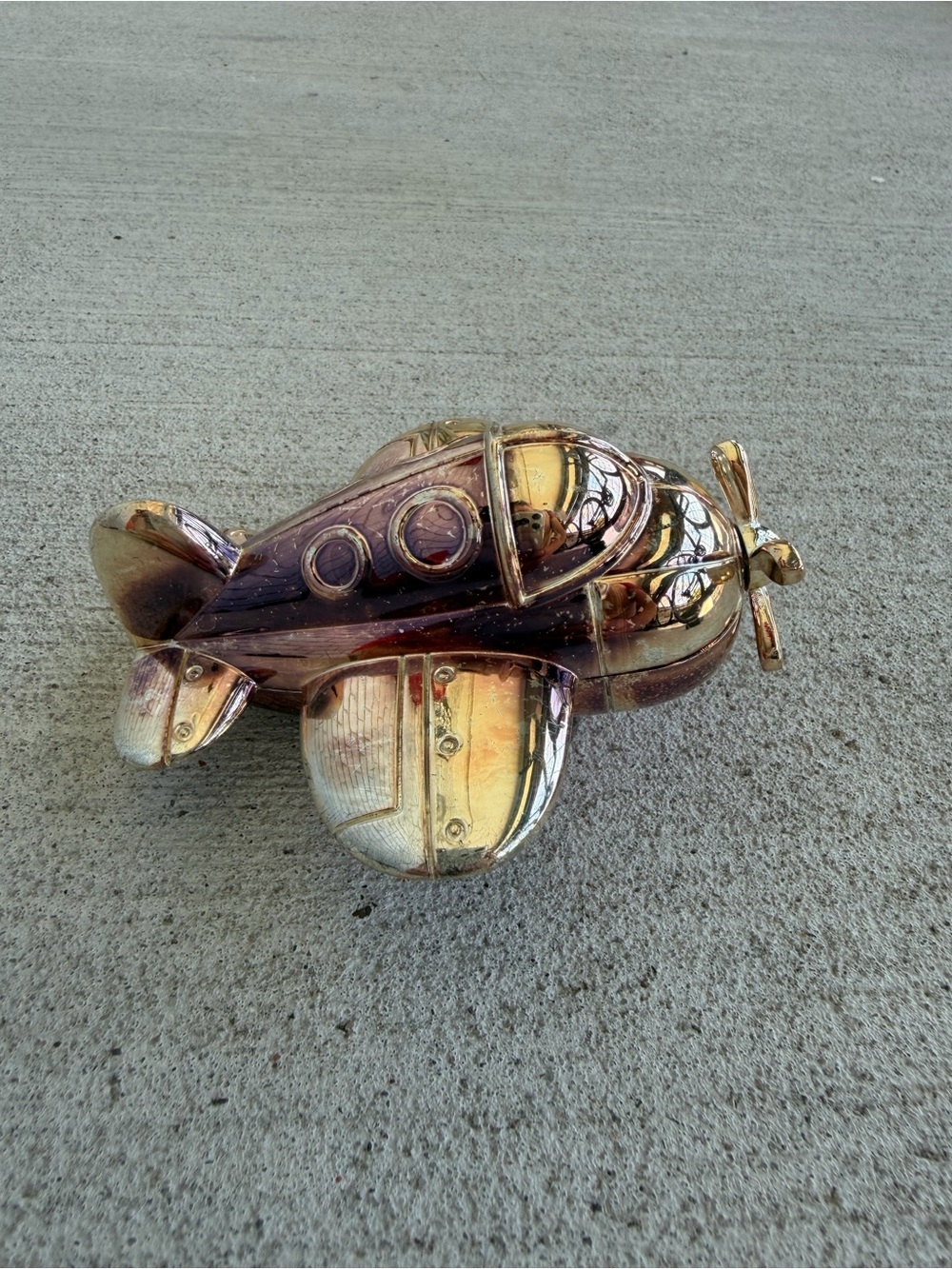 VintageReed & Barton Wind-Up MusicalAirplane Figurine Silverplate Collectible 4”